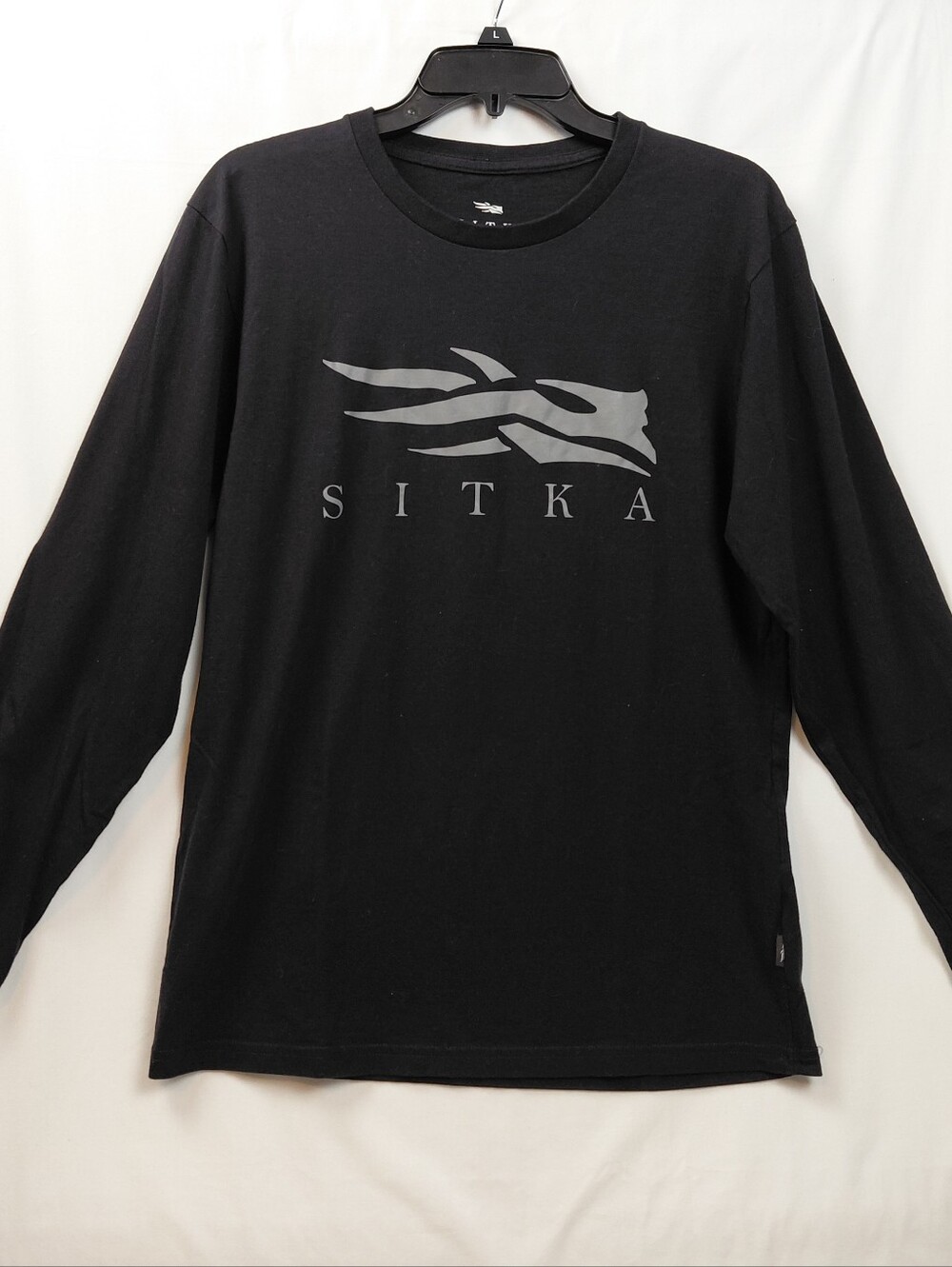 Sitka Icon Crewneck‎ Long Sleeve Shirt Men's Size Medium Black Gray
